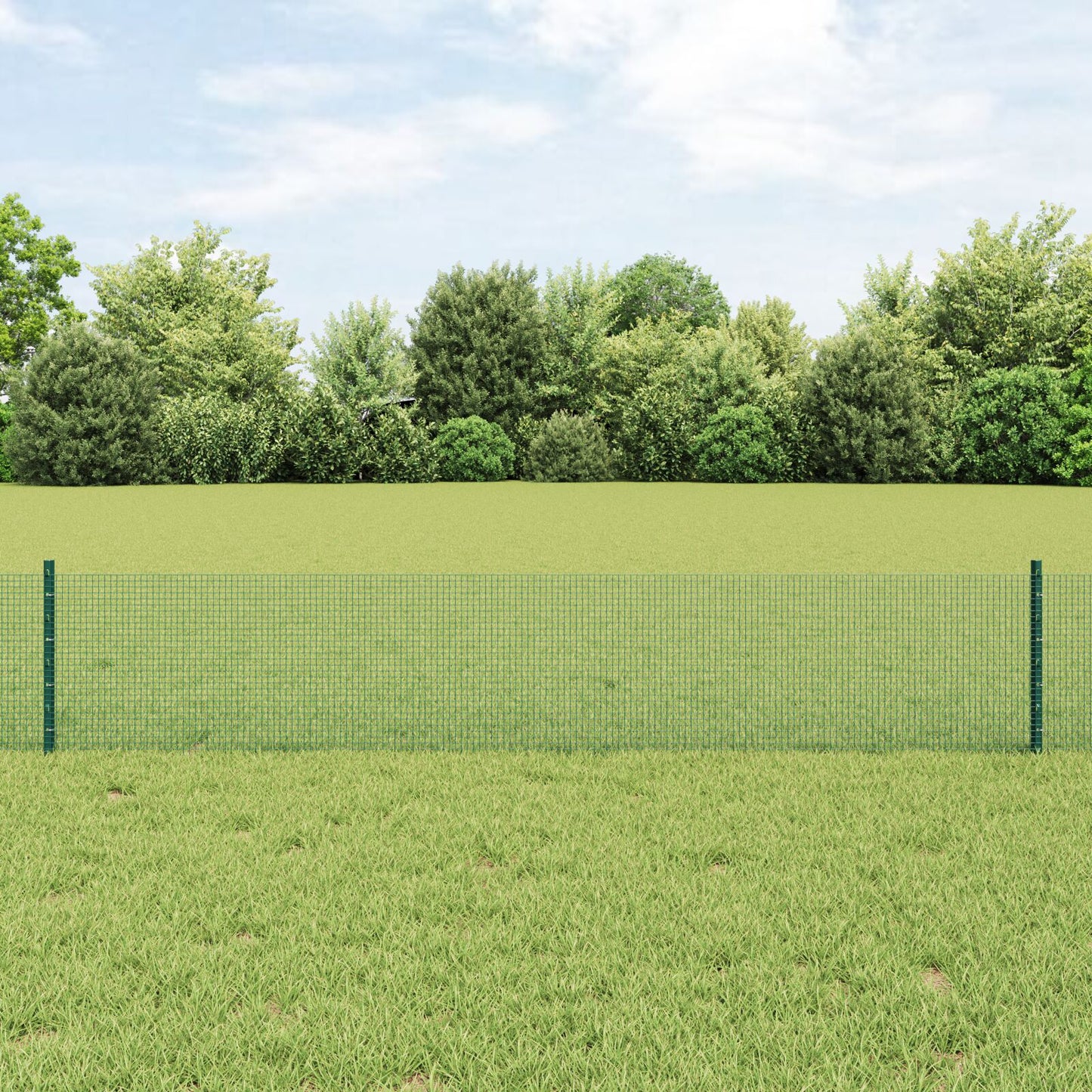 Gelaste Draadhek Met 5 U-Palen Groen 0.4X10 M Staal