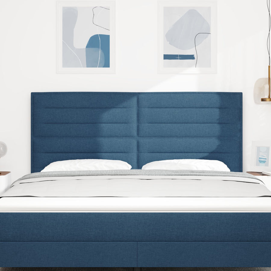 Hoofdbord Lijnen Ontwerp Stof Blauw 180 cm Hoog hoofdbord