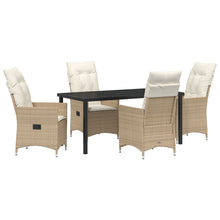 5-Delig Tuin Eetset Met Kussens Beige Poly Riet