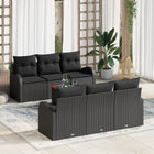Tuinbankenset 7-delig poly rattan zwart