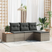 Tuinset polyrattan 4-delig grijs 4 personen