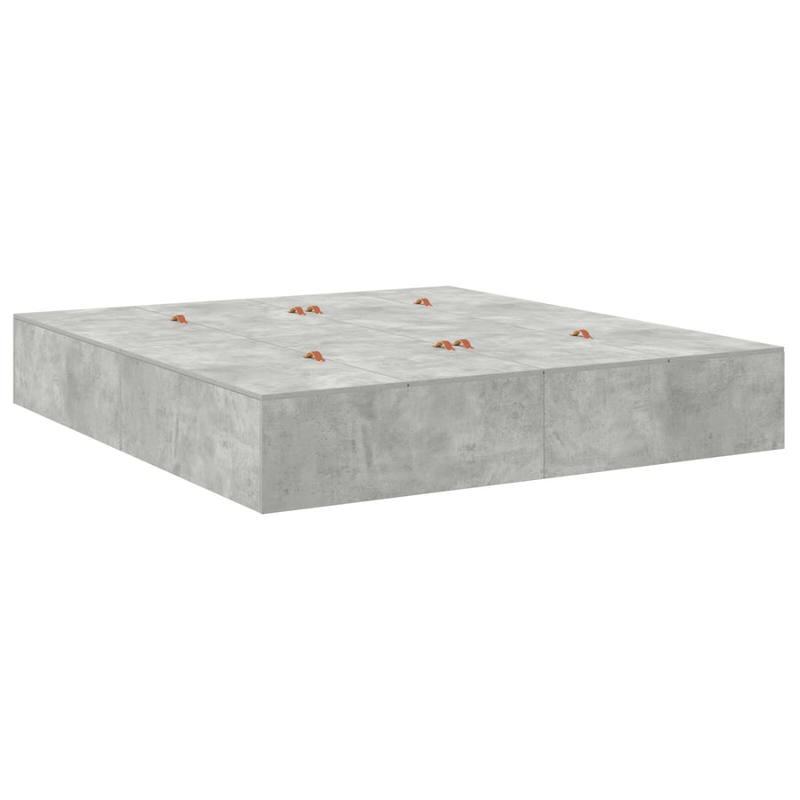 Opbergbedframe Betonnen Grijs 200 x 200 cm