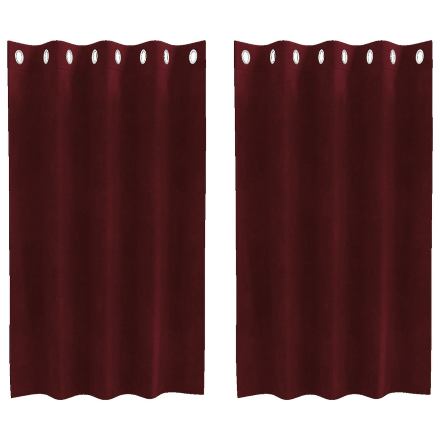 Verduisteringsgordijnen 2 Stuks Fluweel Wijnrood 140 x 140 cm met oogjes