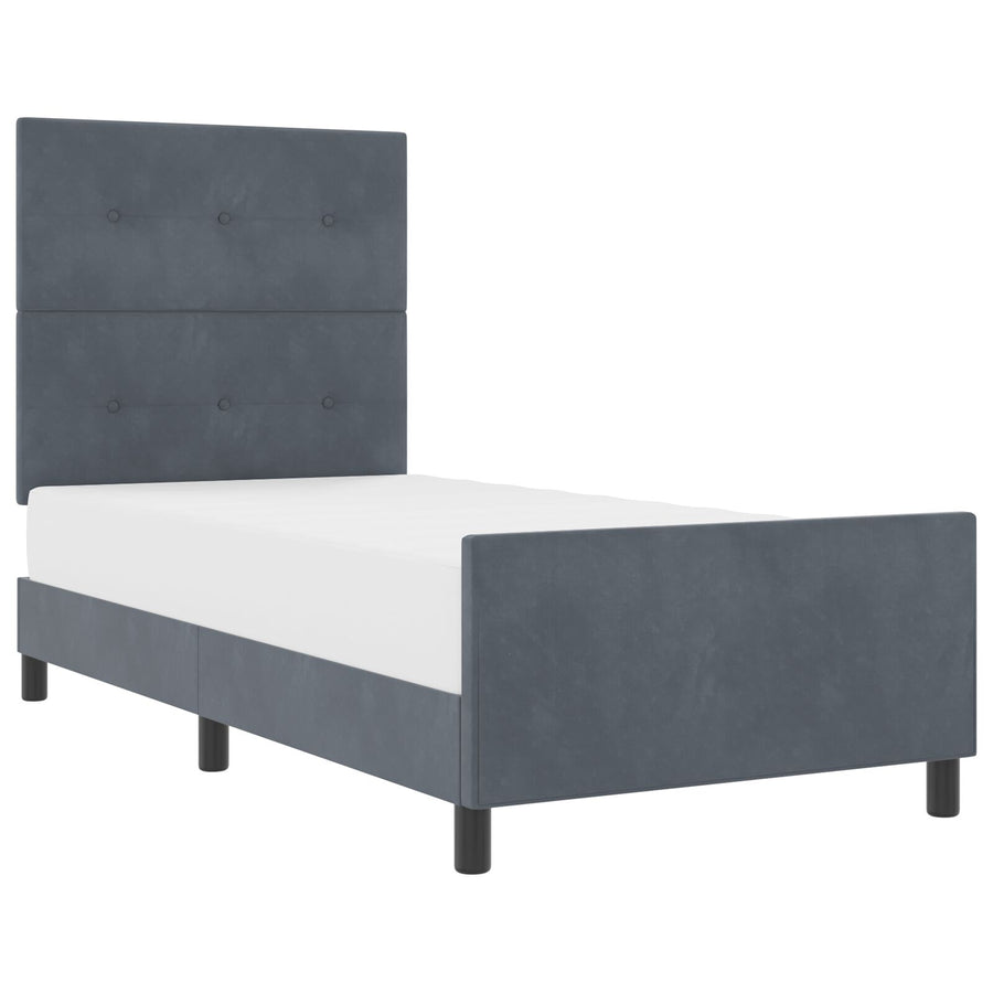 Bedbodem Donkergrijs 90X200 Cm Velours Crème