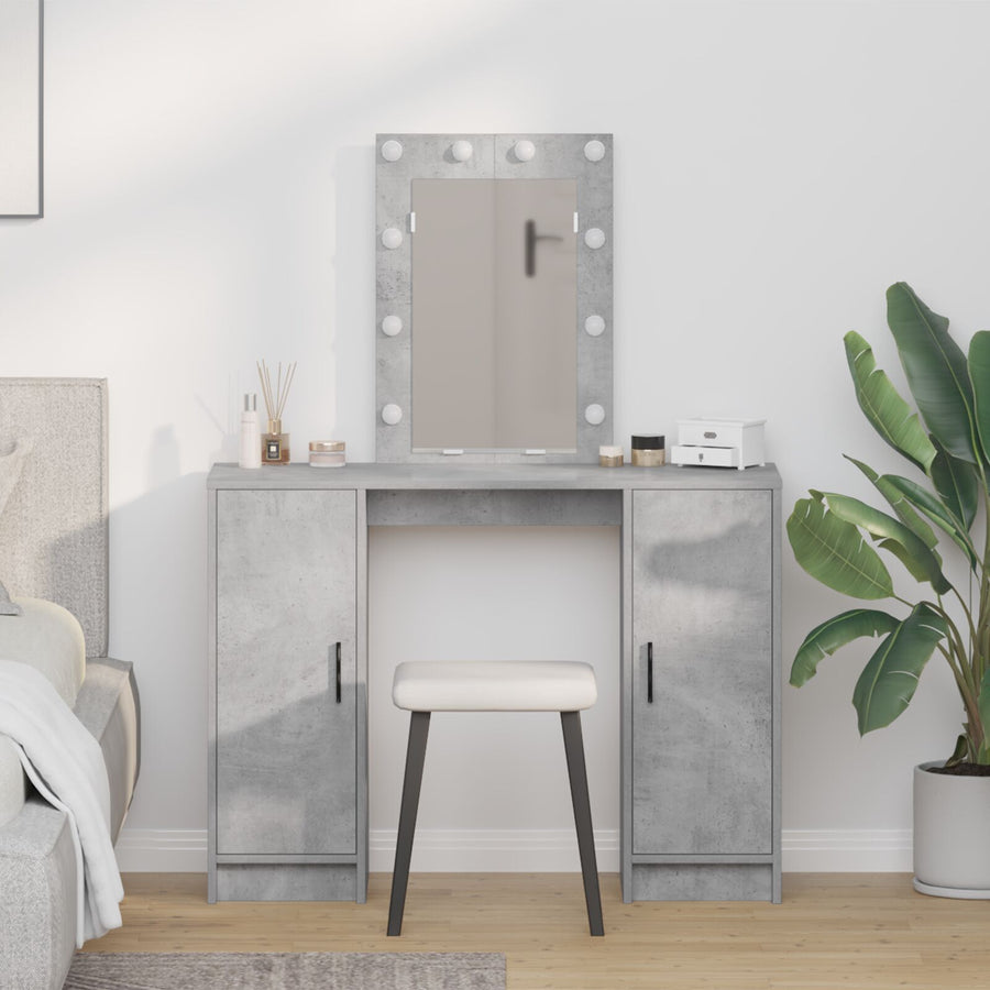 Kaptafel Met Led Verlichting Betonnen Grijs 102X33X135 Cm Beton grijs