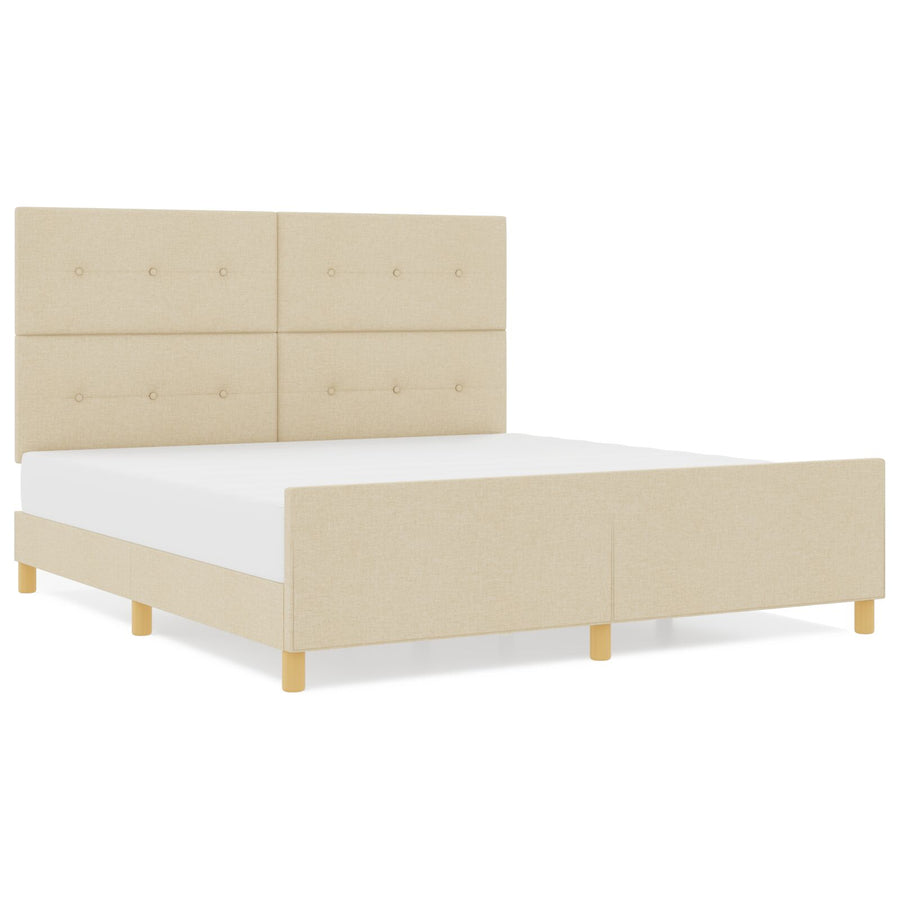 Bed Frame Crème 180X200 Cm Stof Crème