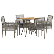 Tuin eettafelset poly rattan grijs 4 personen
