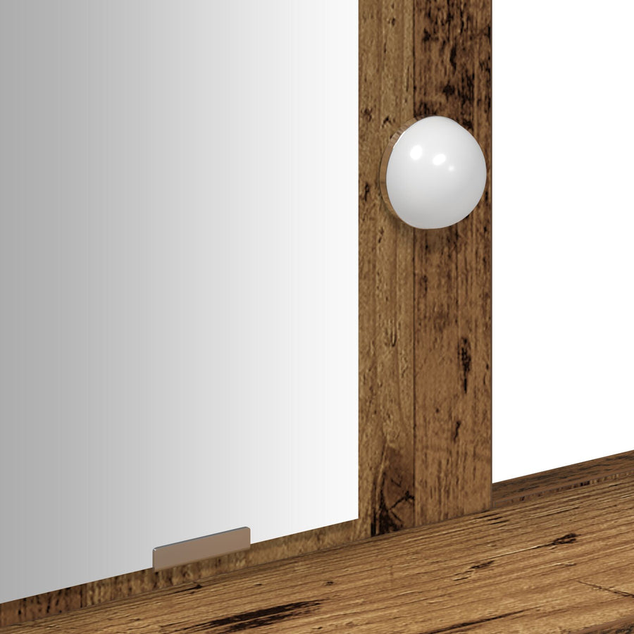 Kaptafel Met Led Verlichting - Vintage Houten Stijl, Oude hout 79 x 41 x 140 cm