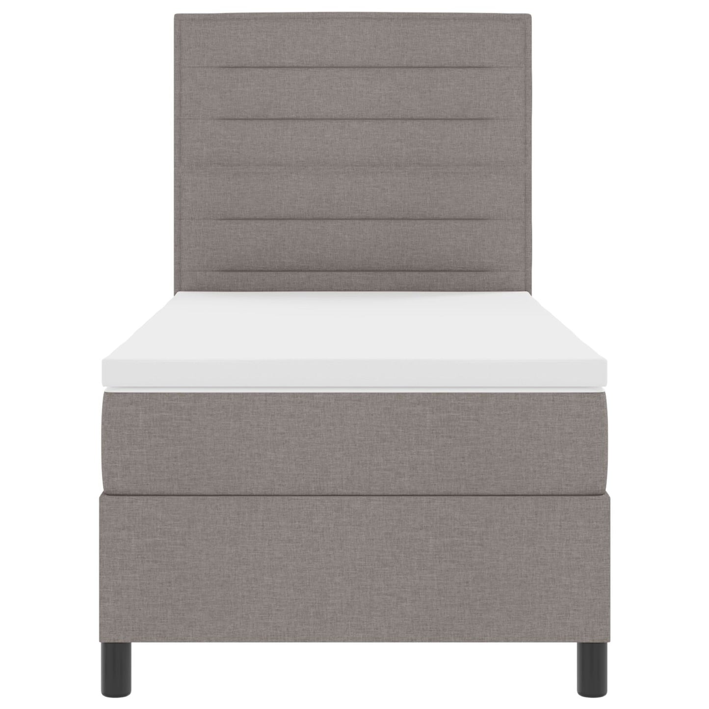 Boxspring Bed Met Matras Taupe 100X200 Cm Stof Donkerbruin
