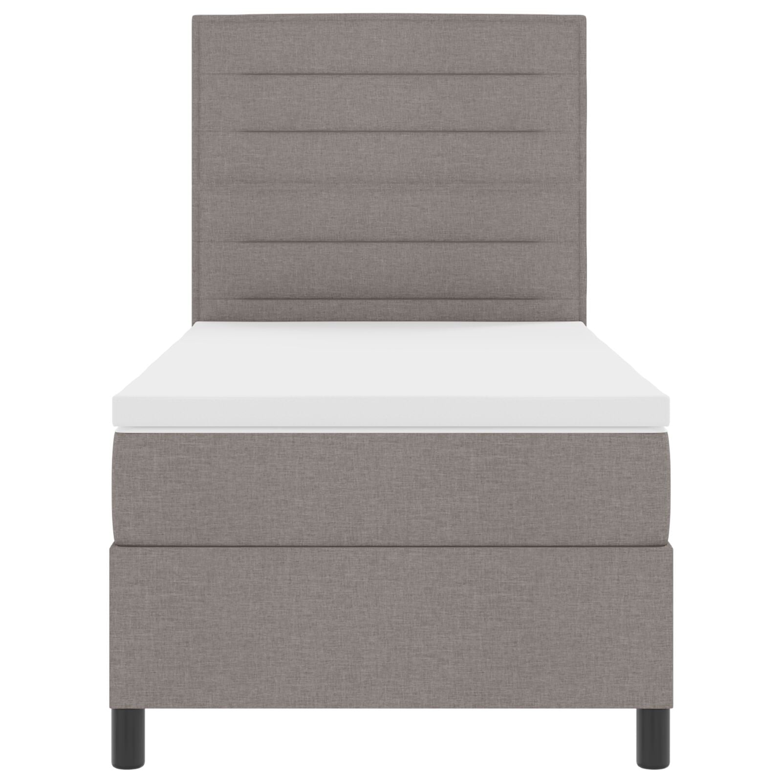 Boxspring Bed Met Matras Taupe 100X200 Cm Stof Donkerbruin