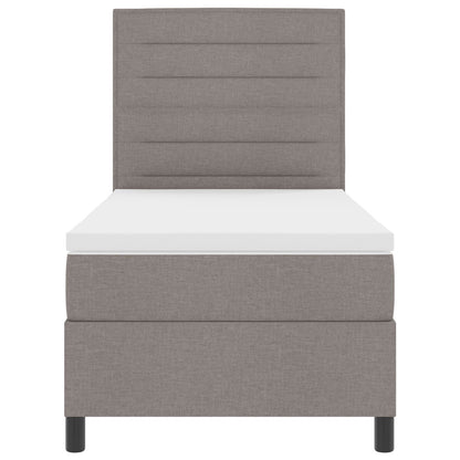 Boxspring Bed Met Matras Taupe 100X200 Cm Stof Donkerbruin