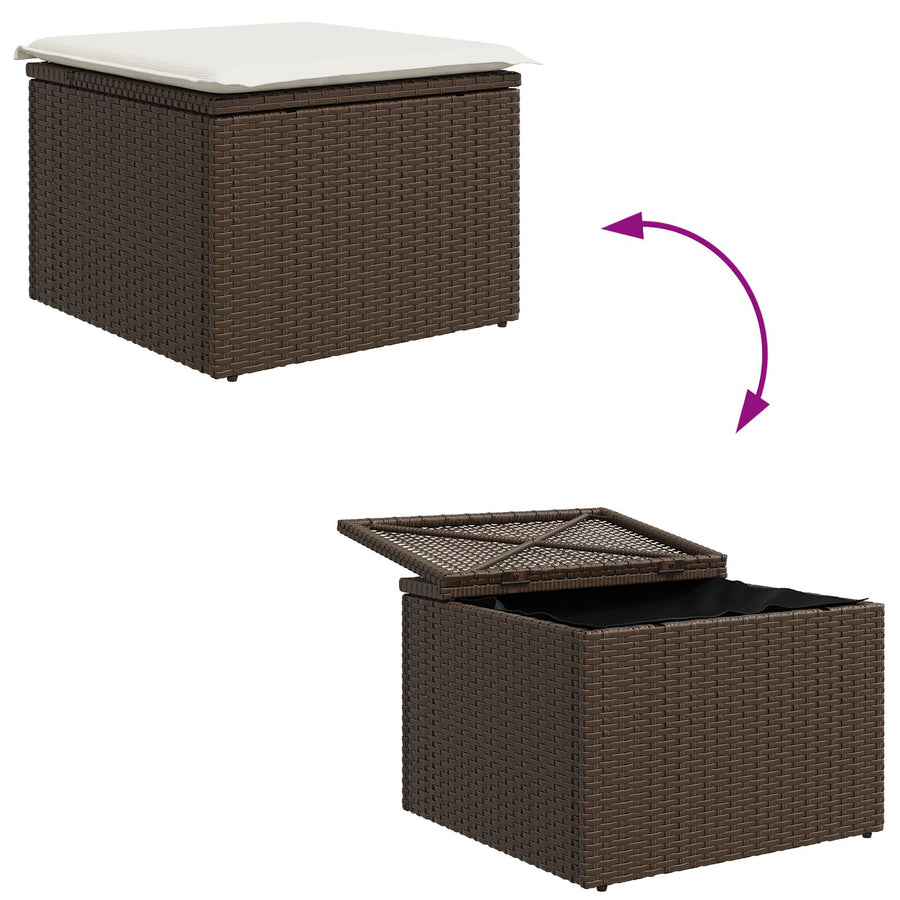 Tuin Eetset Set Van 6 Bruin Synthetisch Wicker