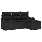 Tuinset poly rattan 4-delig zwart