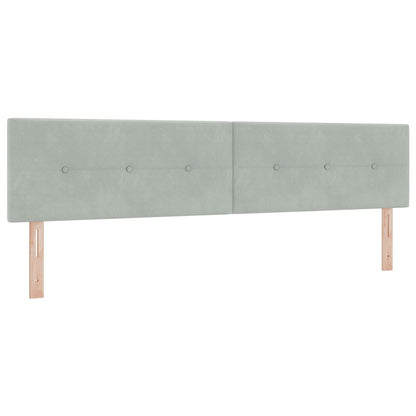 Boxspring Bed Met Matras Licht Grijs 200X200 Cm Fluweel Blauw