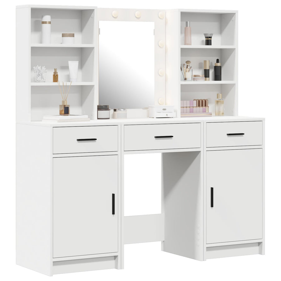 3-Delige Kaptafel Set Wit Engineered Wood
