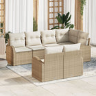 Garden Sofa Set Beige poly rattan