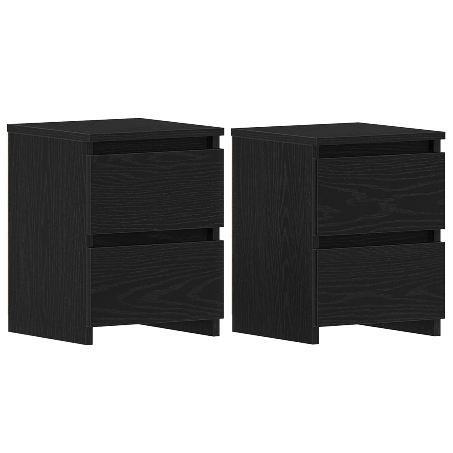 Nachtkastjes Met Lades 2 Stuks 30X30X40 Cm Zwart eiken
