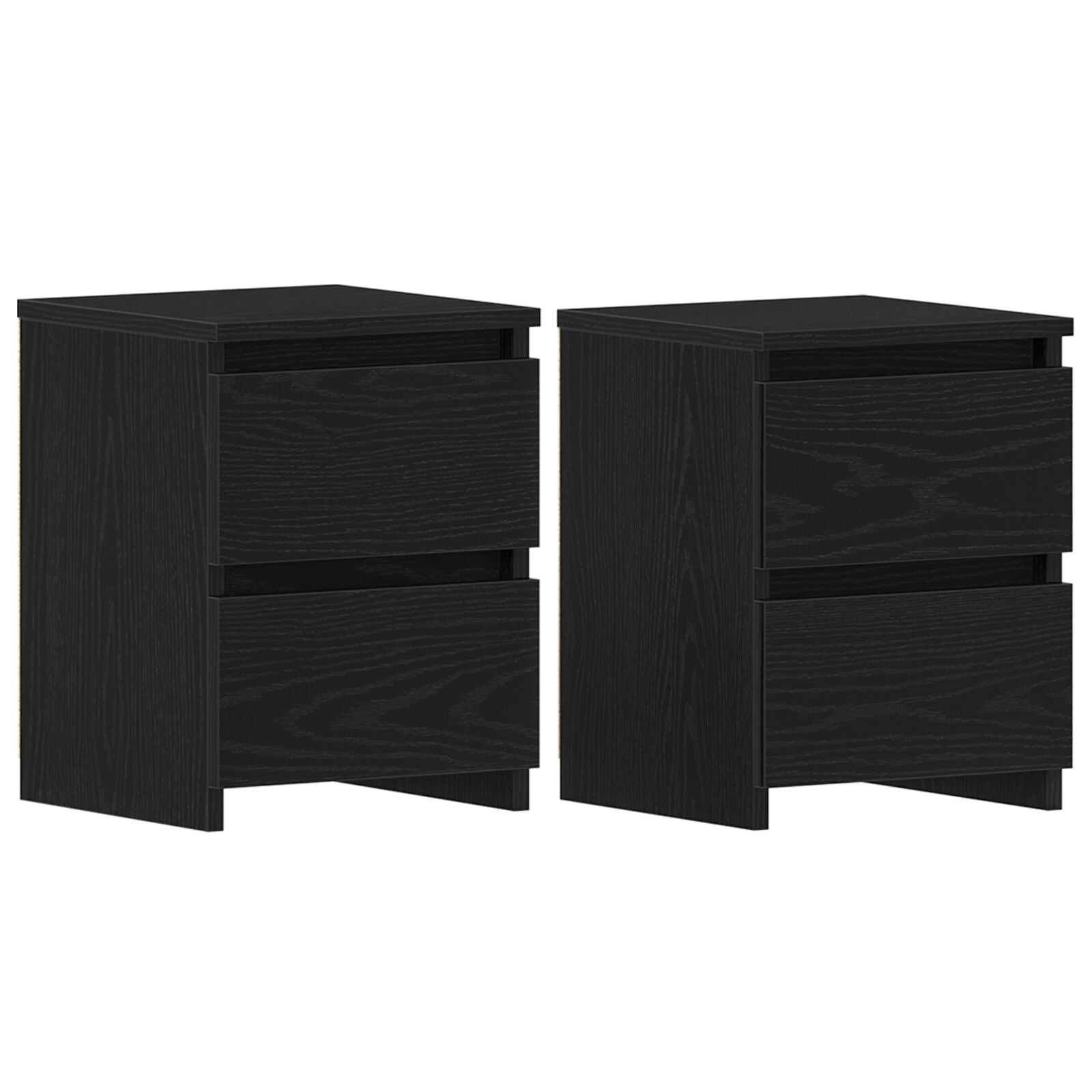 Nachtkastjes Met Lades 2 Stuks 30X30X40 Cm Zwart eiken