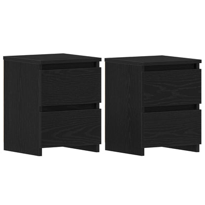 Nachtkastjes Met Lades 2 Stuks 30X30X40 Cm Zwart eiken
