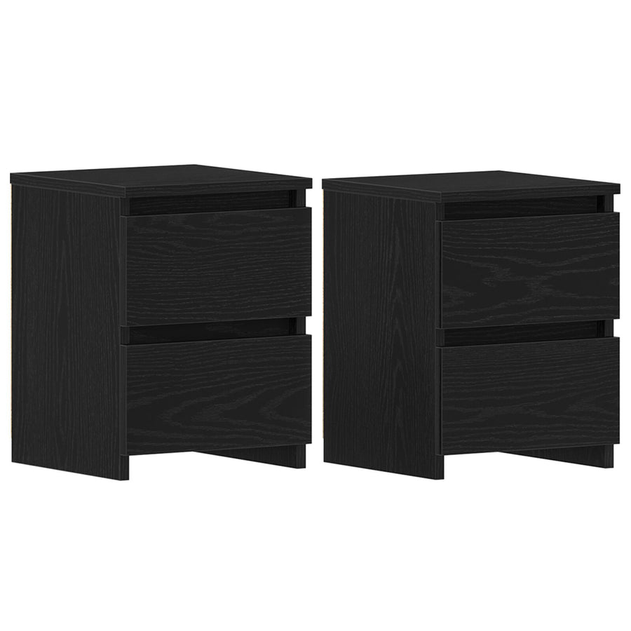 Nachtkastjes Met Lades 2 Stuks 30X30X40 Cm Zwart eiken