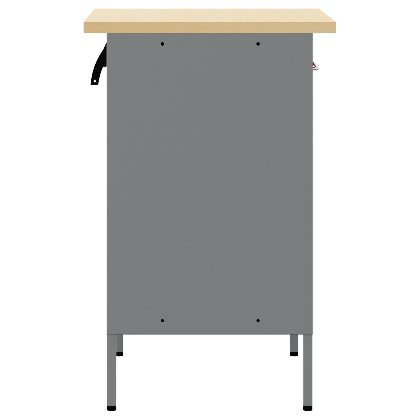 Werkcabinet 50X55X84 Cm Staal Rood en grijs Werkcabinet met 1 lade en 1 deur