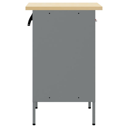 Werkcabinet 50X55X84 Cm Staal Rood en grijs Werkcabinet met 1 lade en 1 deur