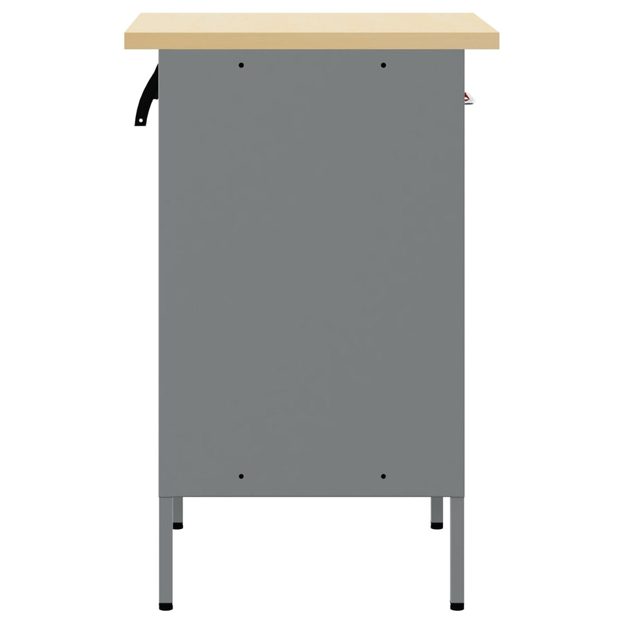 Werkcabinet 50X55X84 Cm Staal Rood en grijs Werkcabinet met 1 lade en 1 deur