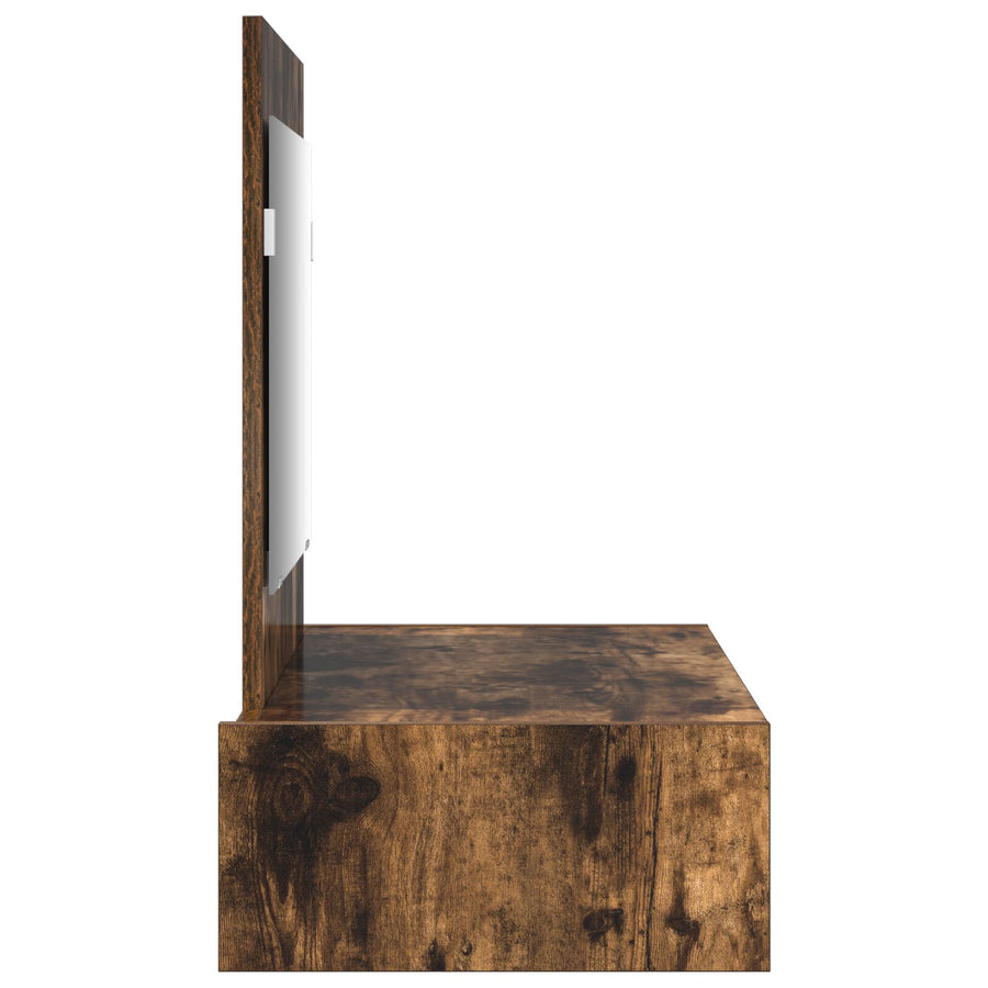 Wandhangende Kaptafel 83 x 40 x 70 cm Gerookt eiken zonder LED