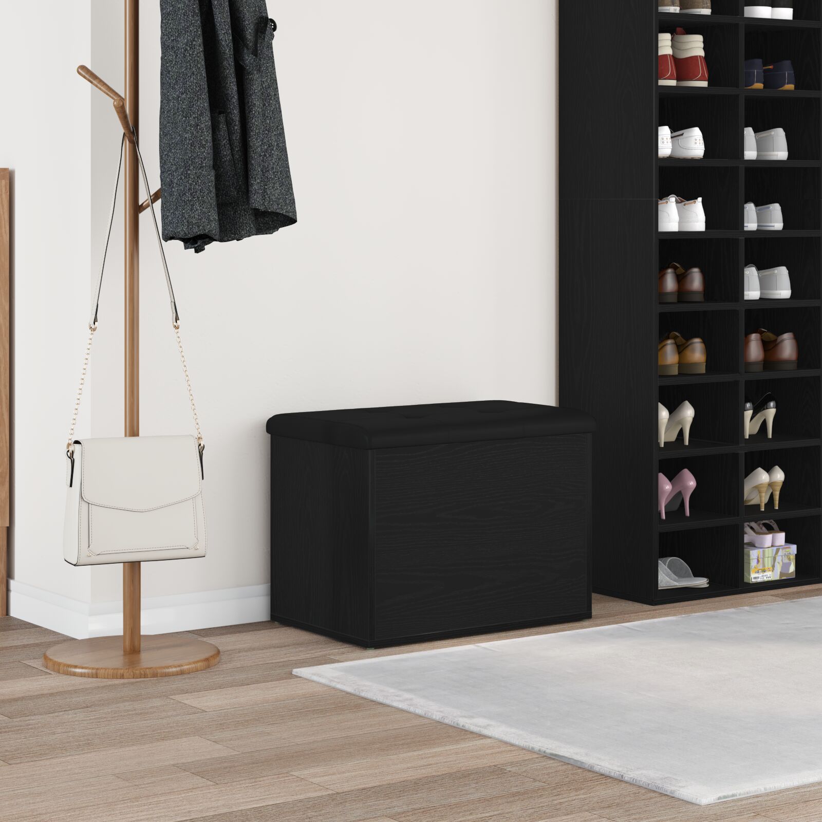 Opslagbank 60X40X45 Cm Houtmateriaal Zwart eiken 62 x 42 x 45 cm