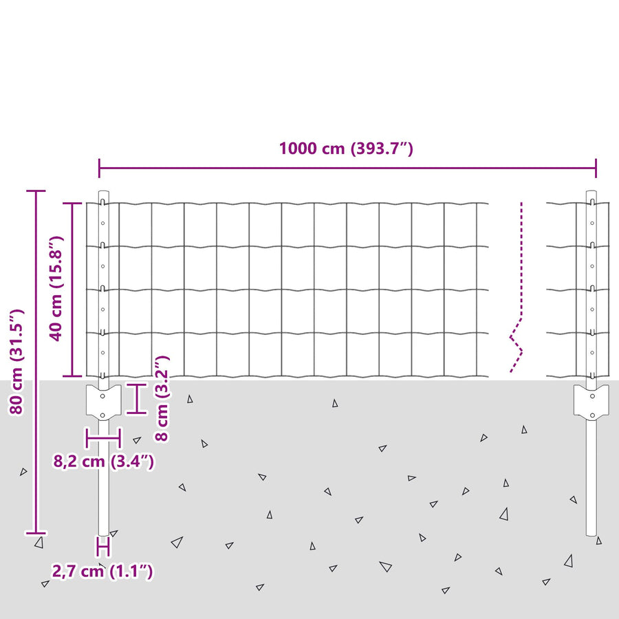 Euro Hek Met 5 U-Palen Groen 0.4X10 M Staal