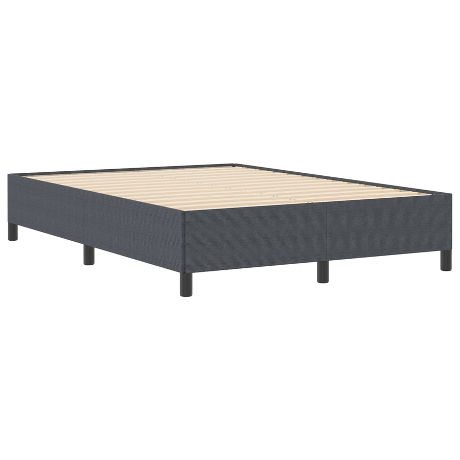 Bed Frame Corduroy Stoffering Donkergrijs 140 x 190 cm