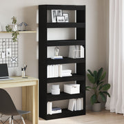 Boekenkast 80x30x198 cm zwart eiken