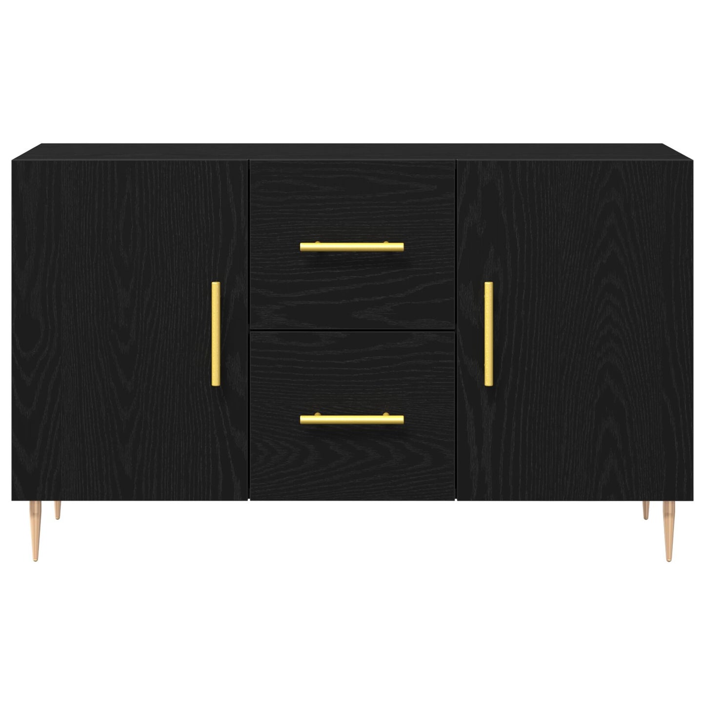Sideboard Zwart Eiken 100X36X60 Cm Engineered Wood