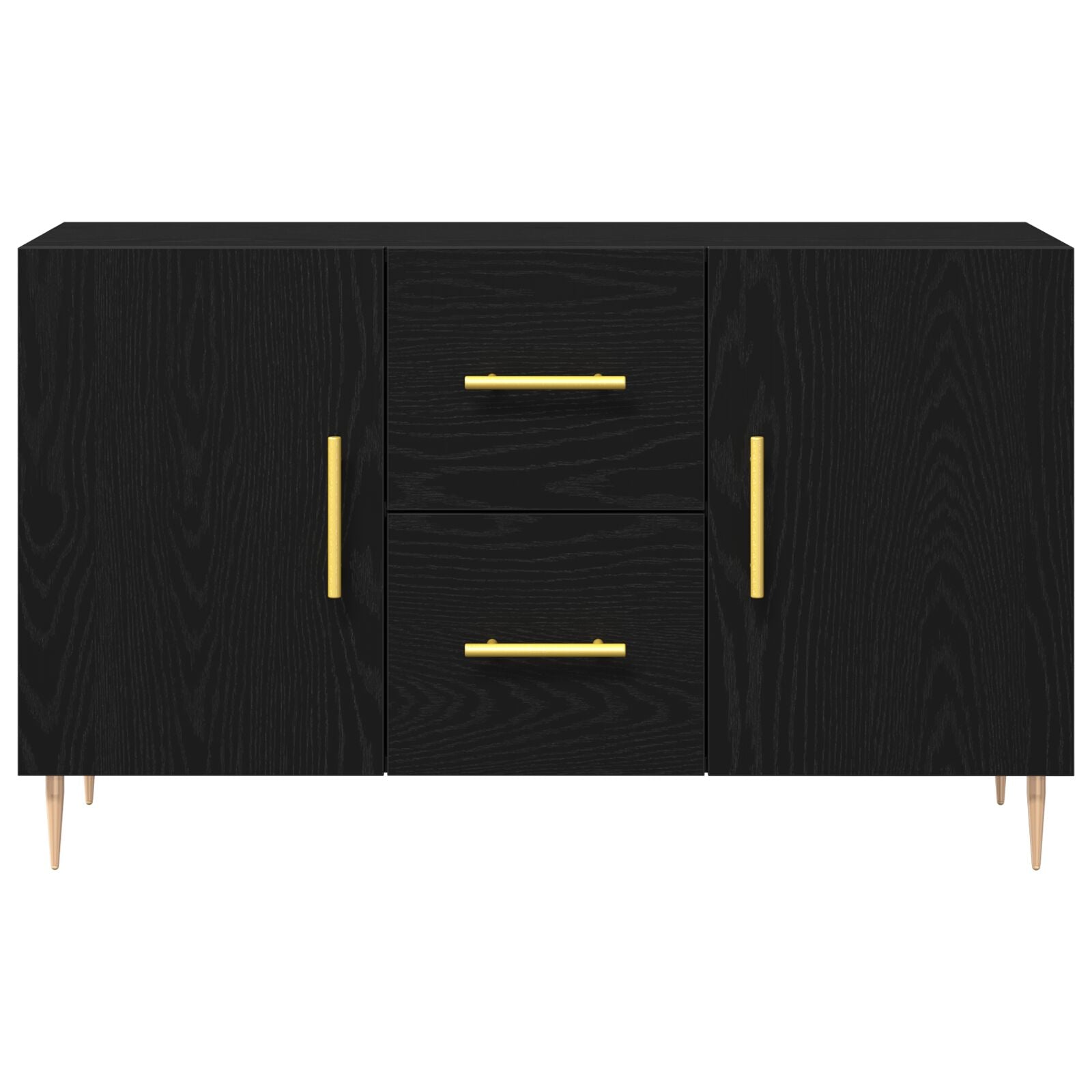 Sideboard Zwart Eiken 100X36X60 Cm Engineered Wood