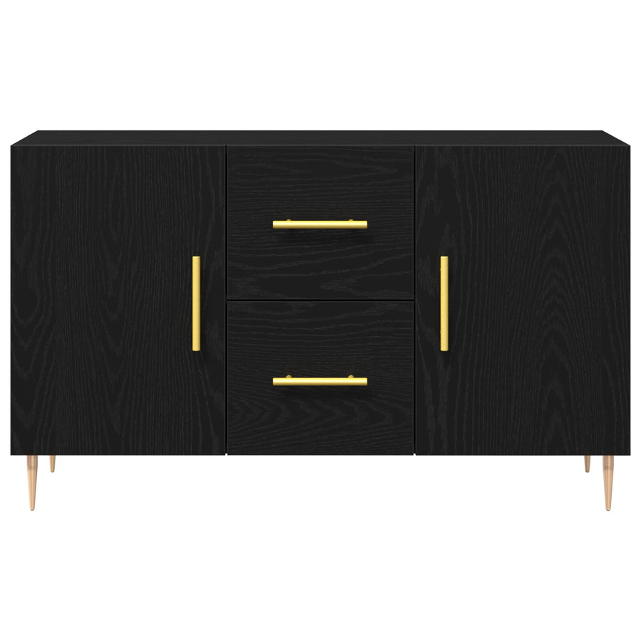 Sideboard Zwart Eiken 100X36X60 Cm Engineered Wood