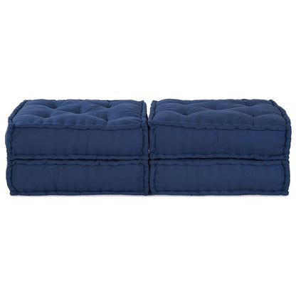 Modulaire Poefs 2 Stuks Stof Indigo 70 x 70 x 36 cm 2x lounge