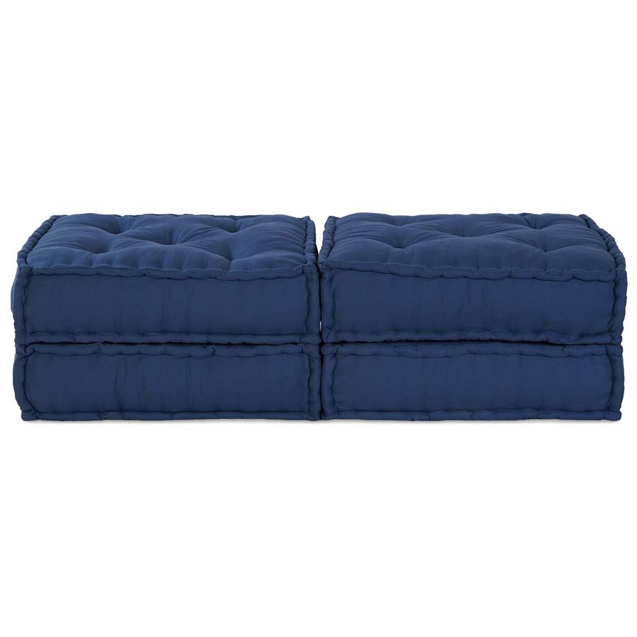 Modulaire Poefs 2 Stuks Stof Indigo 70 x 70 x 36 cm 2x lounge