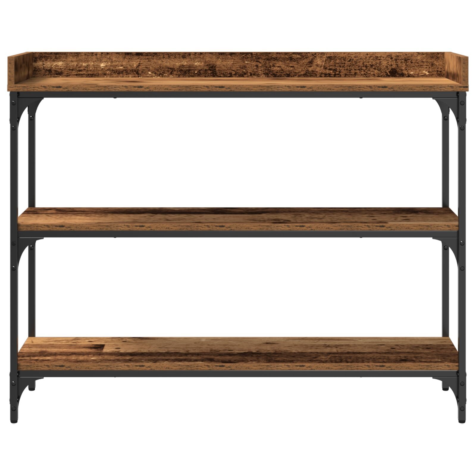 Console Tafel 100X30X80 Cm Engineered Hout En Staal Oud hout 100 cm