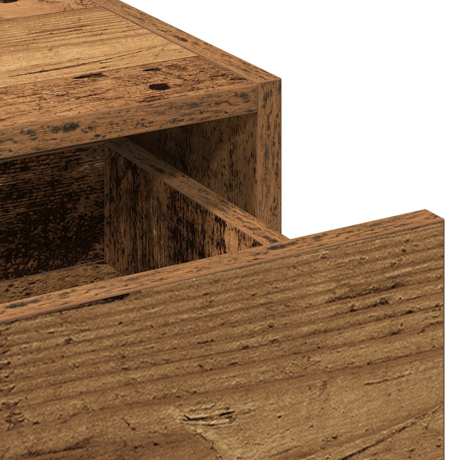 Wandkaptafel - Vintage Hout - 100 x 40 x 70 cm Oude hout zonder LED