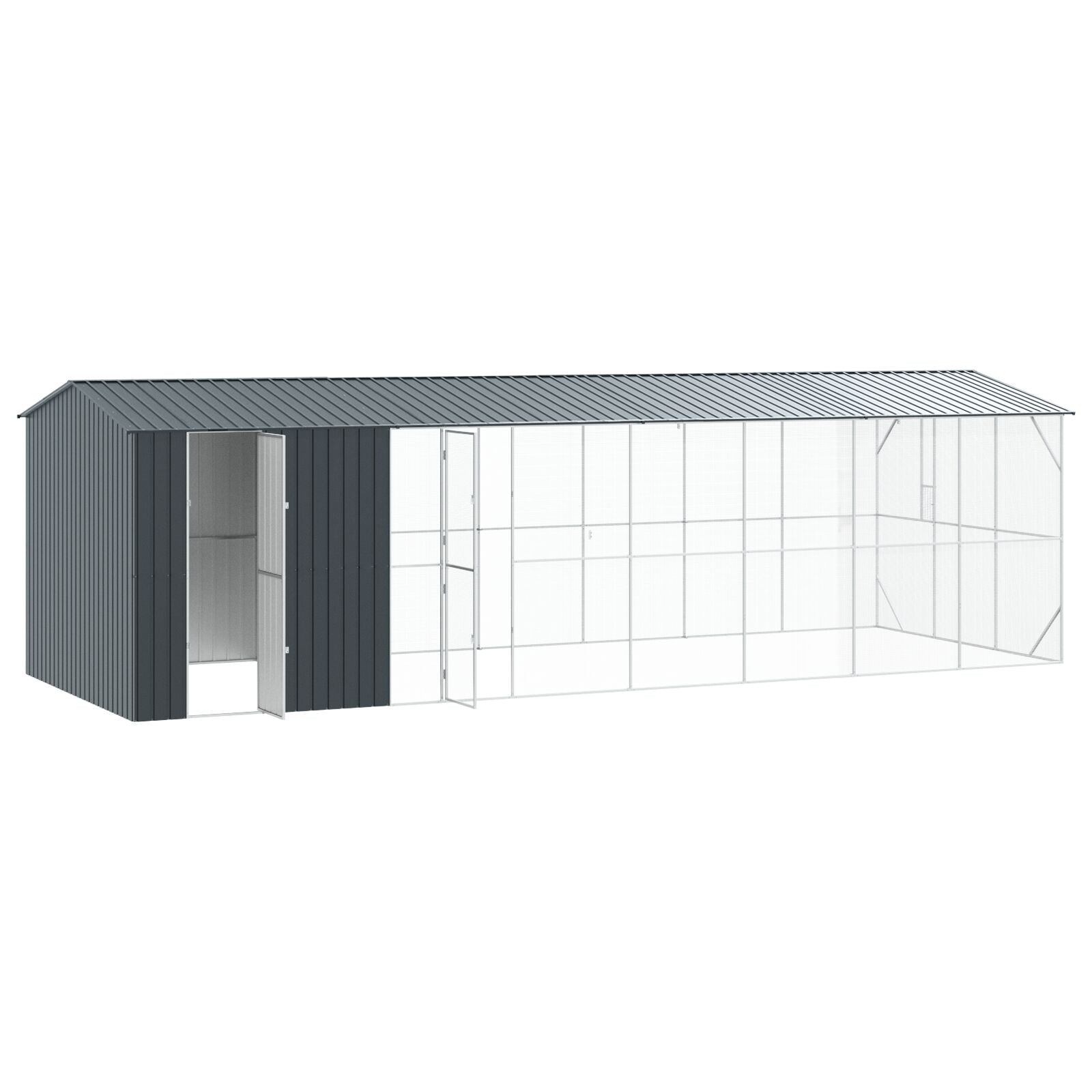 Vogelvolière Met Uitsparing Antraciet 310X838X247 Cm Staal