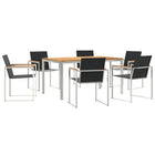 Eettafelset teak 150x90x75 cm 7-delig