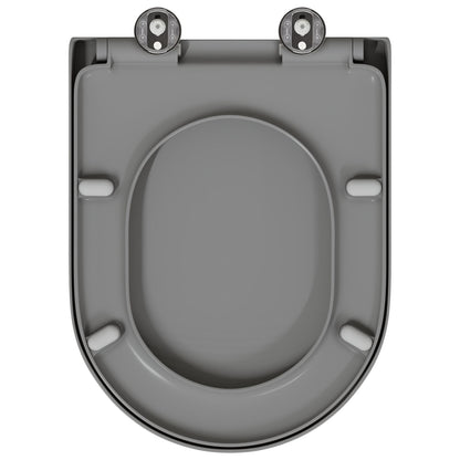 Snelle Verwijderings Toiletzitting Met Zachte Sluiting Duroplast Grijs
