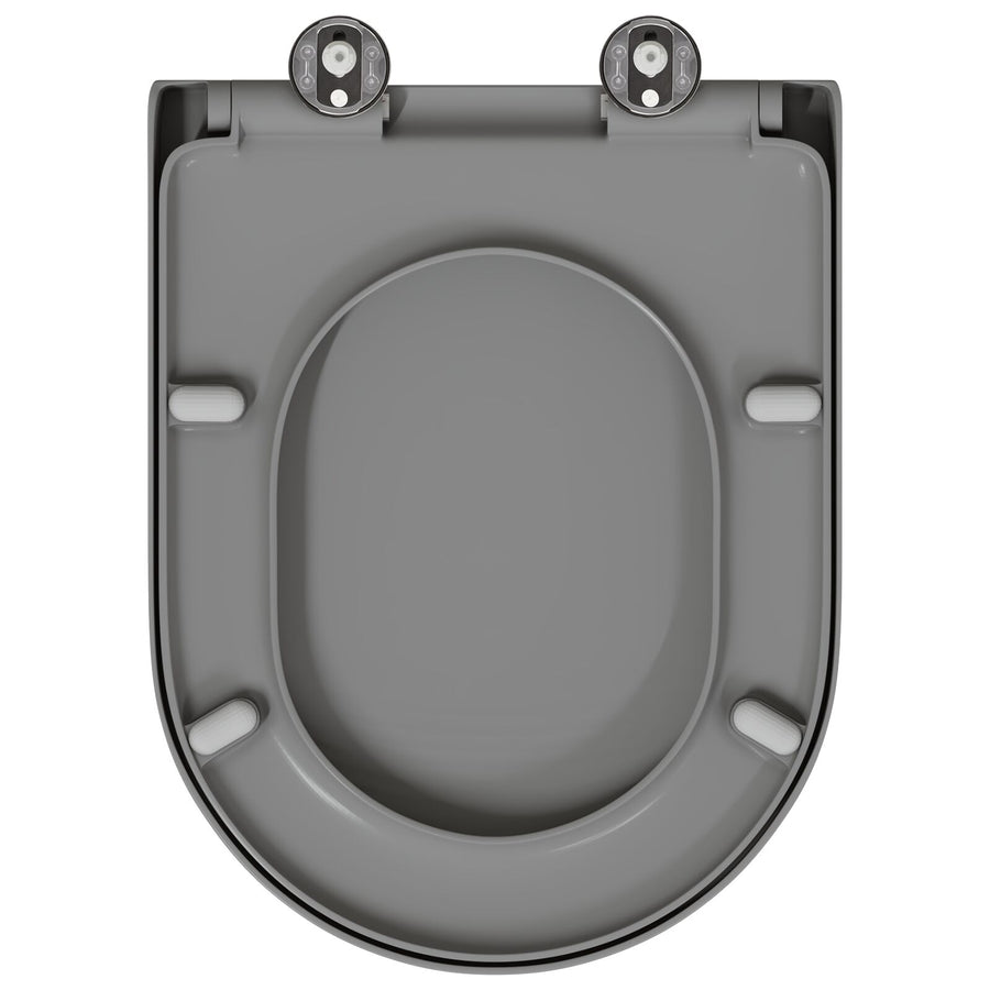 Snelle Verwijderings Toiletzitting Met Zachte Sluiting Duroplast Grijs