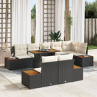 Garden Dining Set with Cushions 9 pcs Black and Beige
