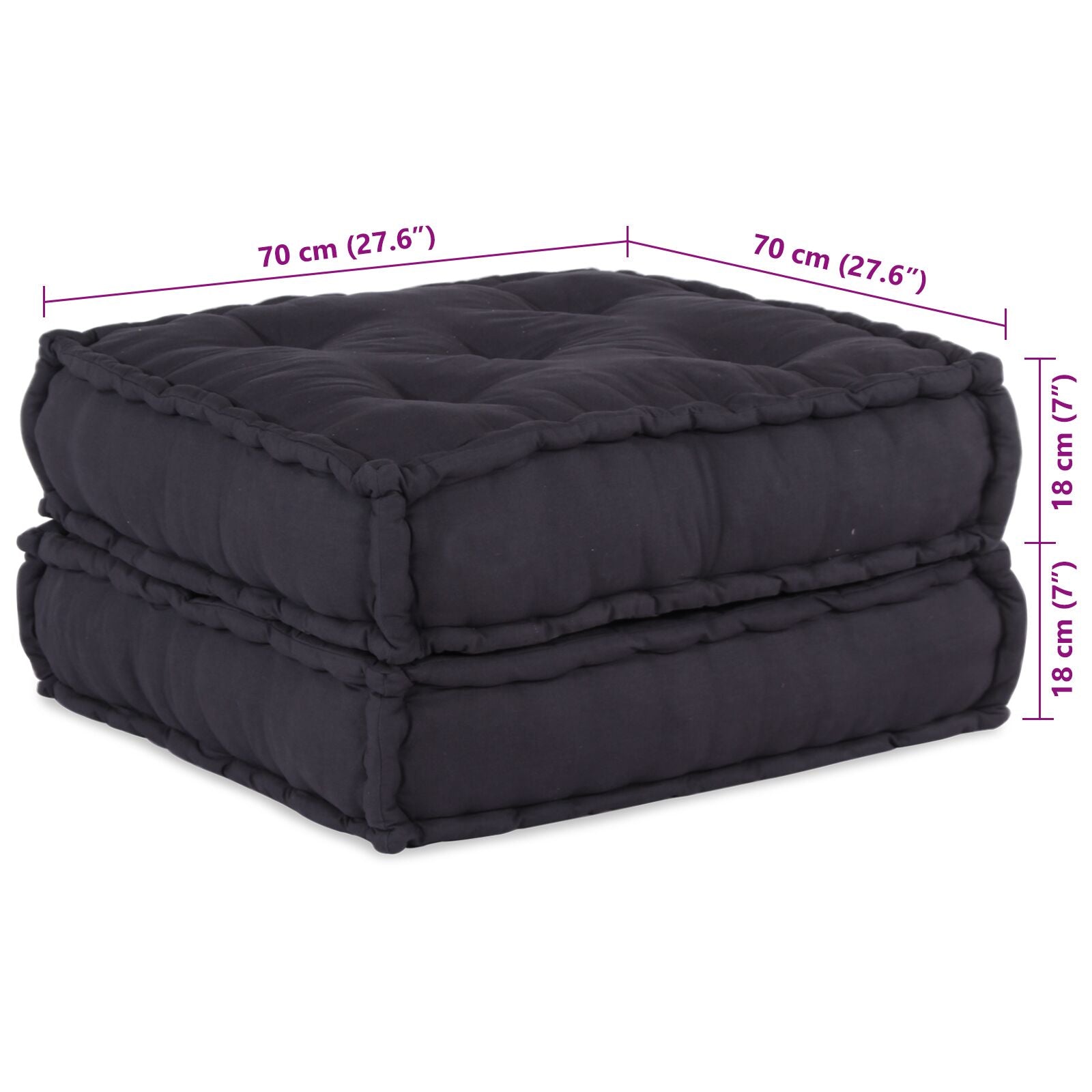 Modulaire Poefjes 2 Stuks Antraciet Stof Anthraciet 70 x 70 x 36 cm 2x lounge