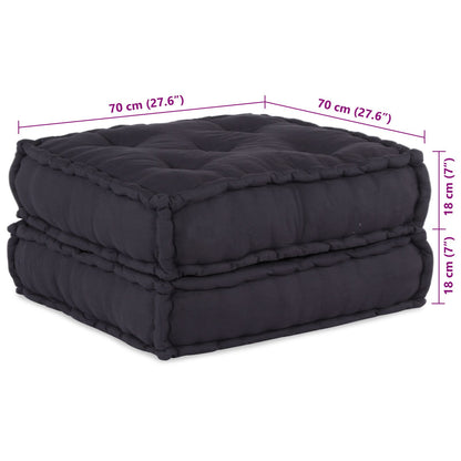 Modulaire Poefjes 2 Stuks Antraciet Stof Anthraciet 70 x 70 x 36 cm 2x lounge