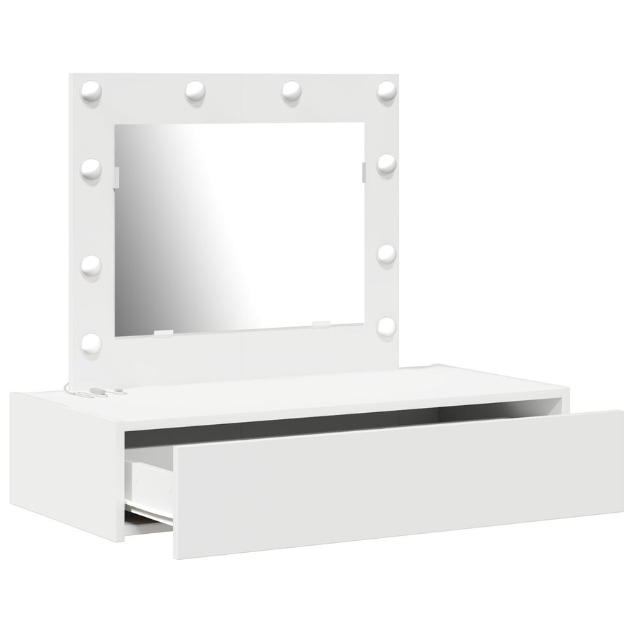 Wandkaptafel Verlichting - 83 x 40 x 70 cm Wit met LED
