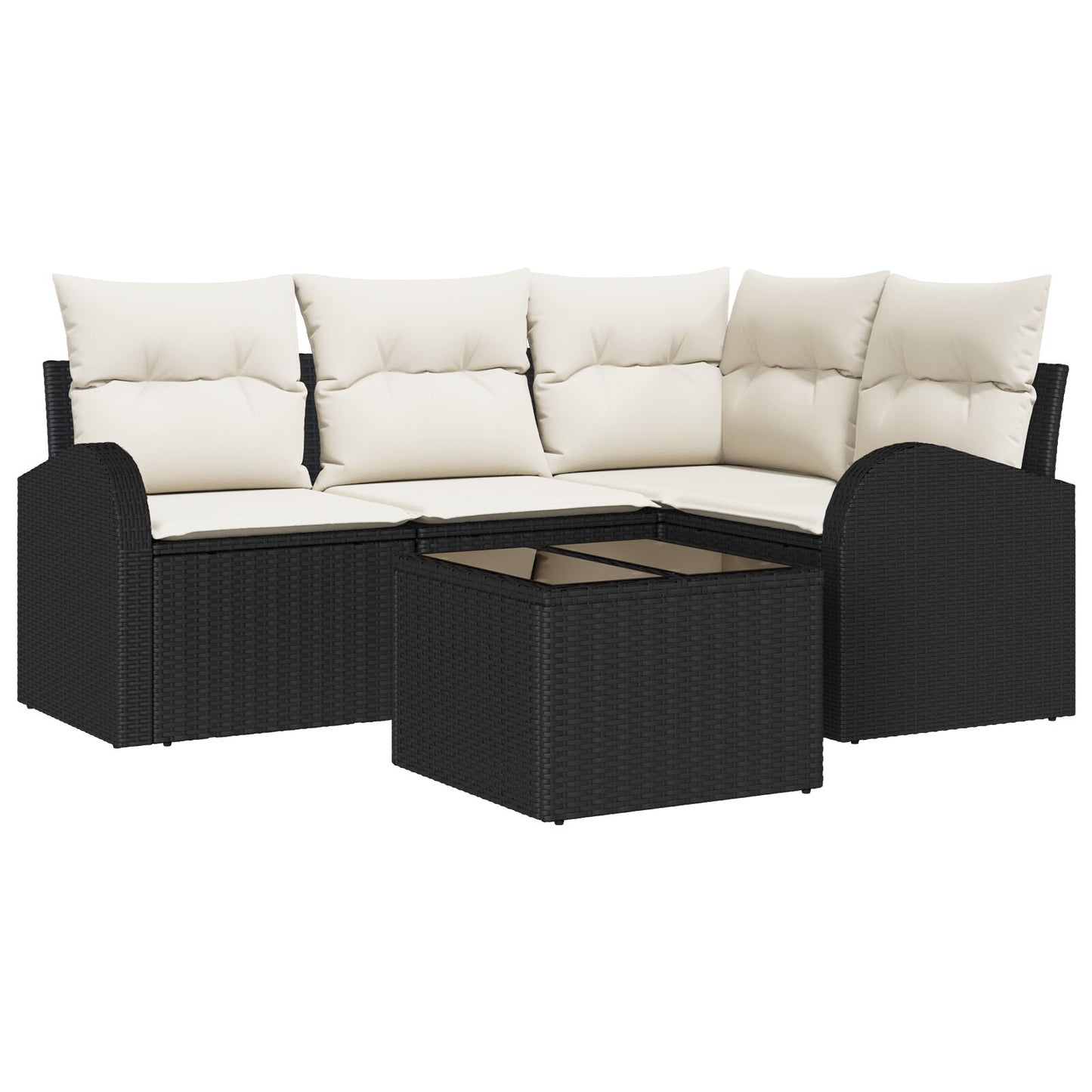 4-Piece Tuin Sofa Set Met Kussens Bruin Poly Rattan