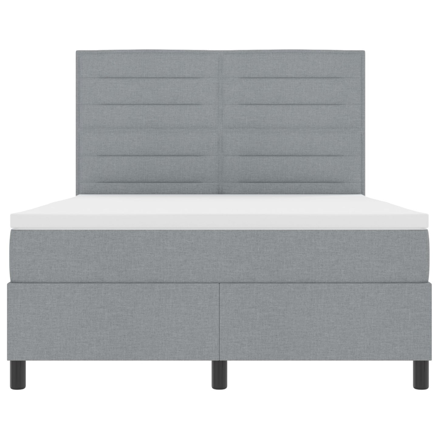 Boxspring Bed Met Matras Stof Lichtgrijs 140 x 200 cm Lijnen ontwerp