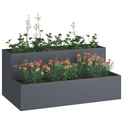 Tuinplanter 2-Niveau Plastic 100 x 60 x 45 cm Anthraciet